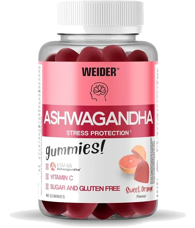 Ashwagandha Gummies Sabor Naranja Dulce, con Extracto de Raíz , 40 gominolas