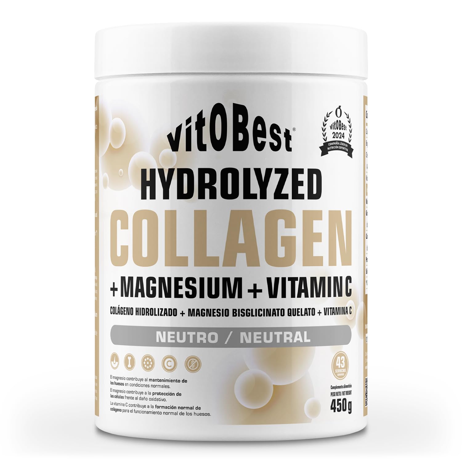 Collagen + Magnesium + Vitamin C · Neutro, 450 g · neutro