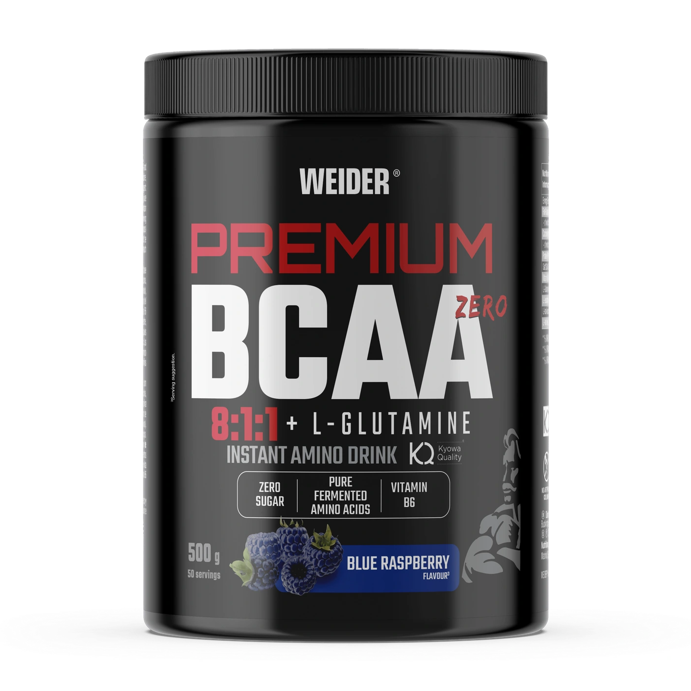 Premium Bcaa 8:1:1+l-gluamina Sabor Blue Raspberry 500g, 500 g