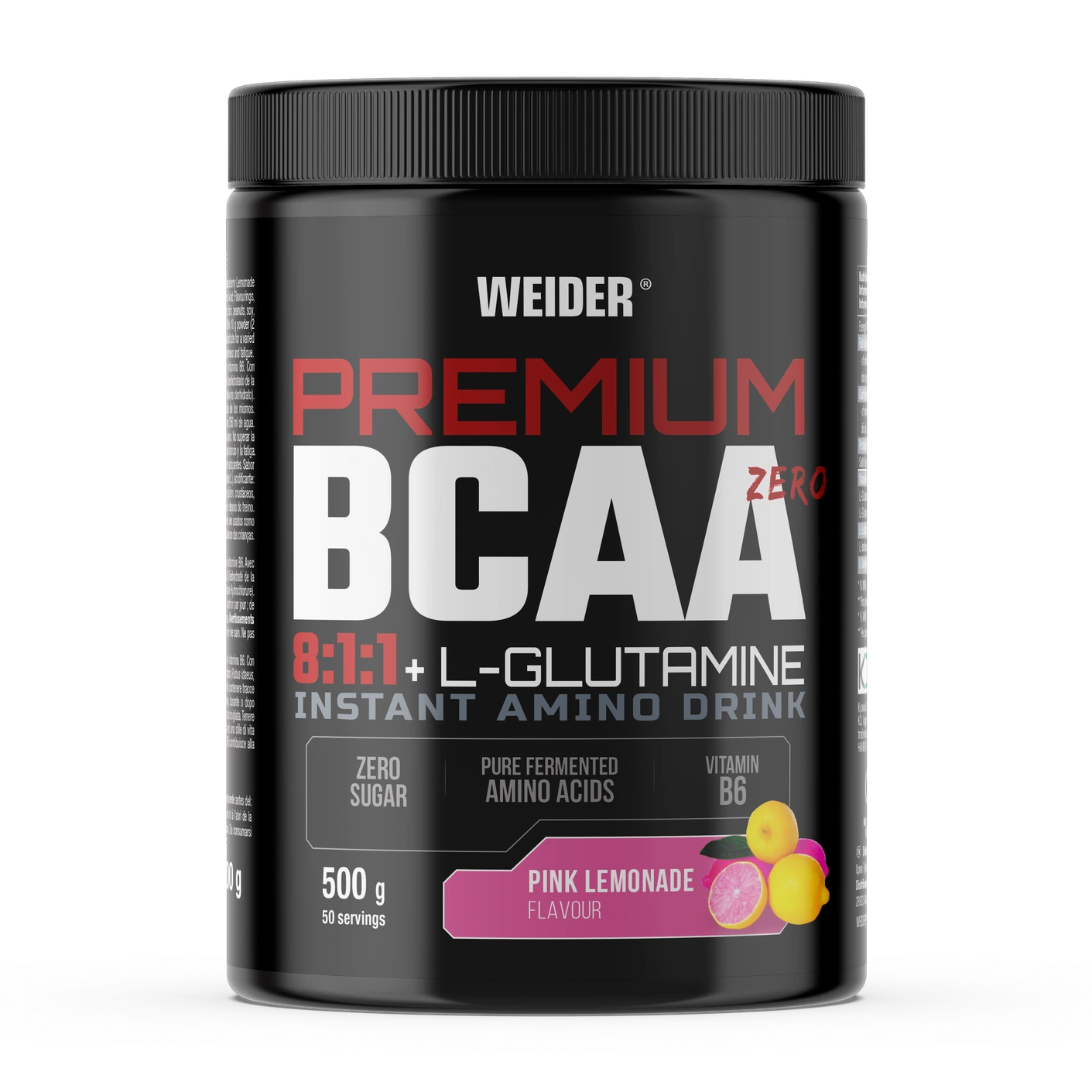 Premium BCAA 8:1:1+L-Glutamine Sabor Pink Lemonade, 500g
