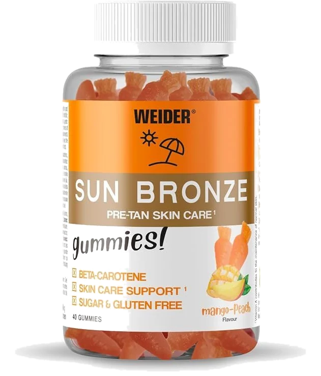 Sun Bronze Gummies Sabor Mango-Melocotón, 40 gominolas