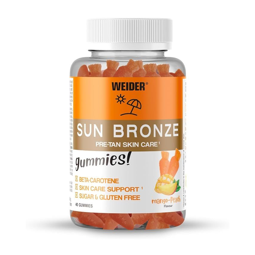 Sun Bronze Gummies Sabor Mango-Melocotón, 40 gominolas