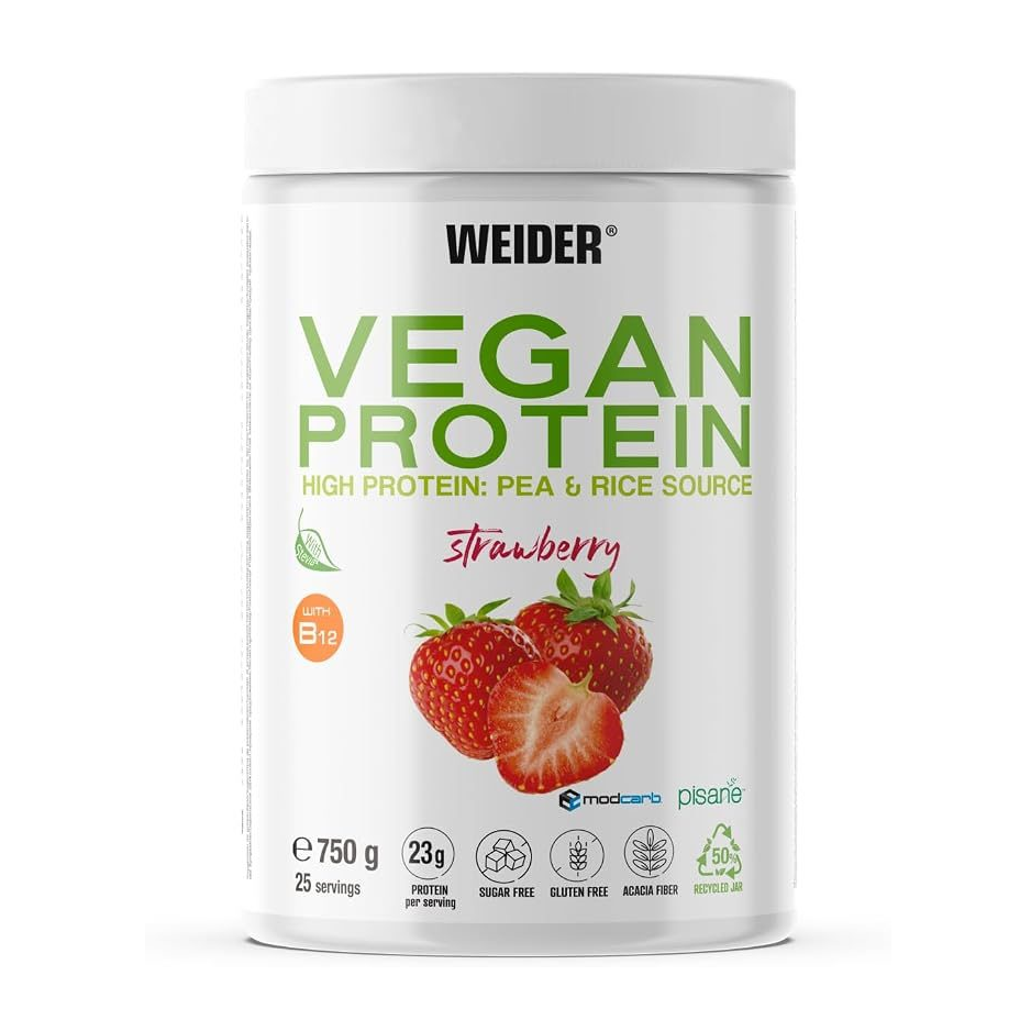 Weider Vegan Protein (750g) Sabor Fresa, 750 g · fresa