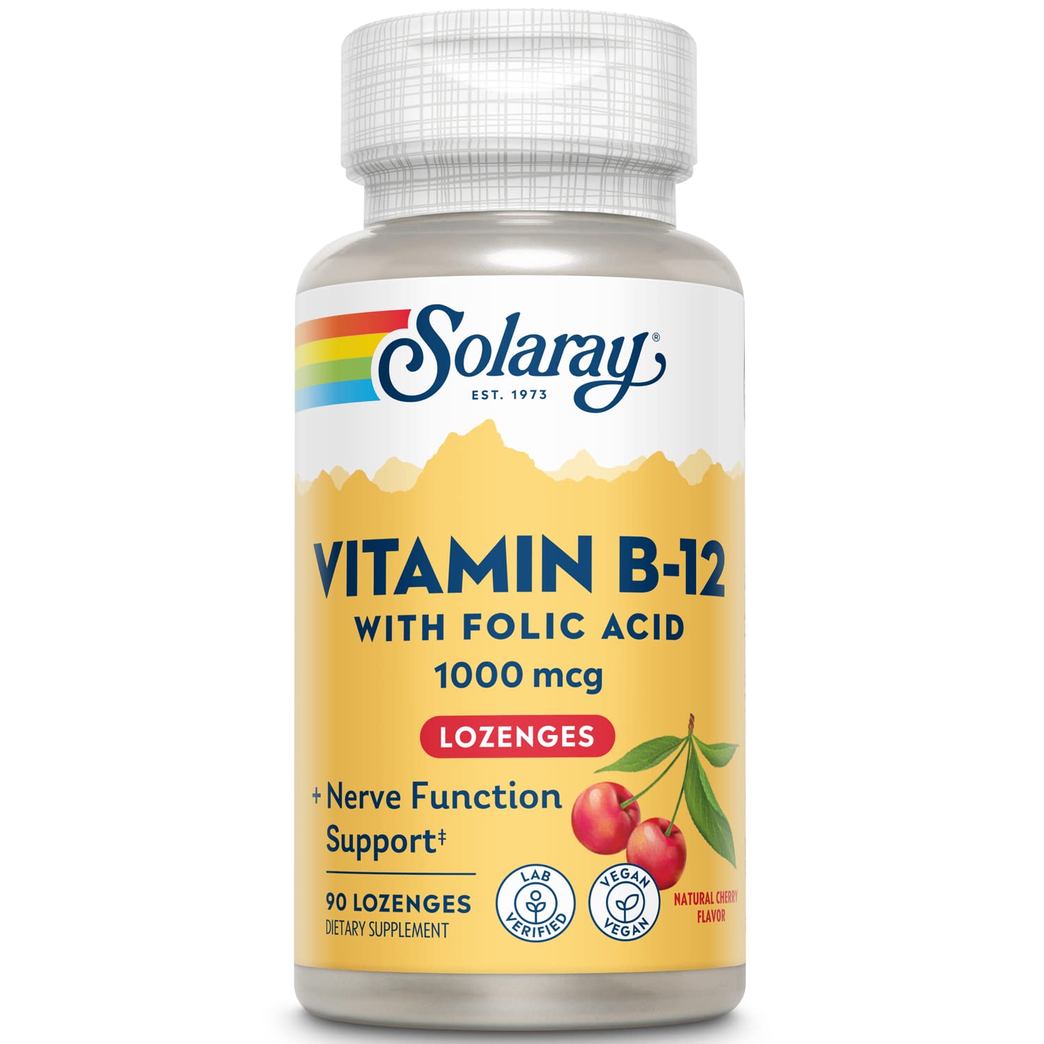 Vitamin B12 1000 μg · Cereza, 90 comprimidos