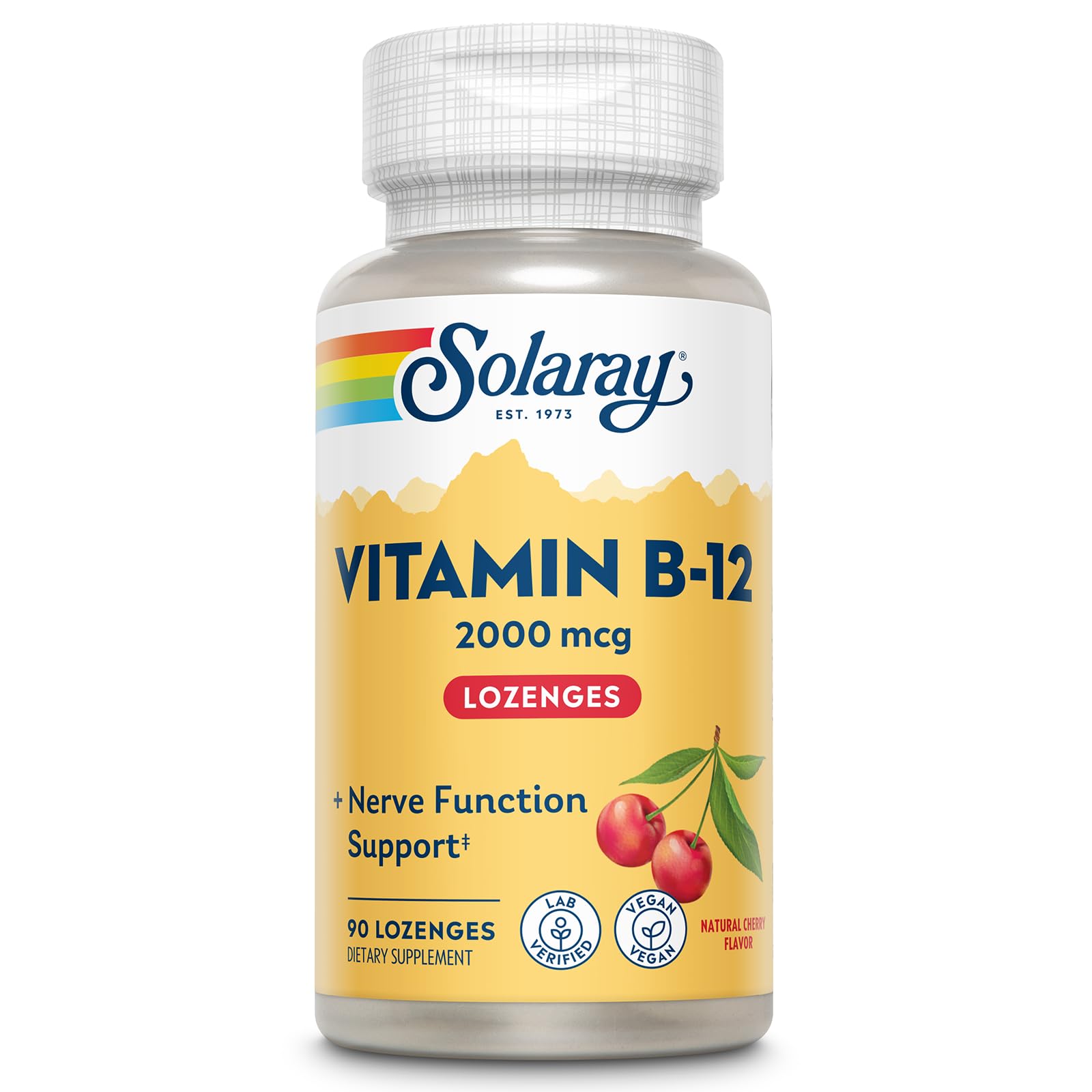 Vitamin B12 2000 μg · Cereza, 90 comprimidos
