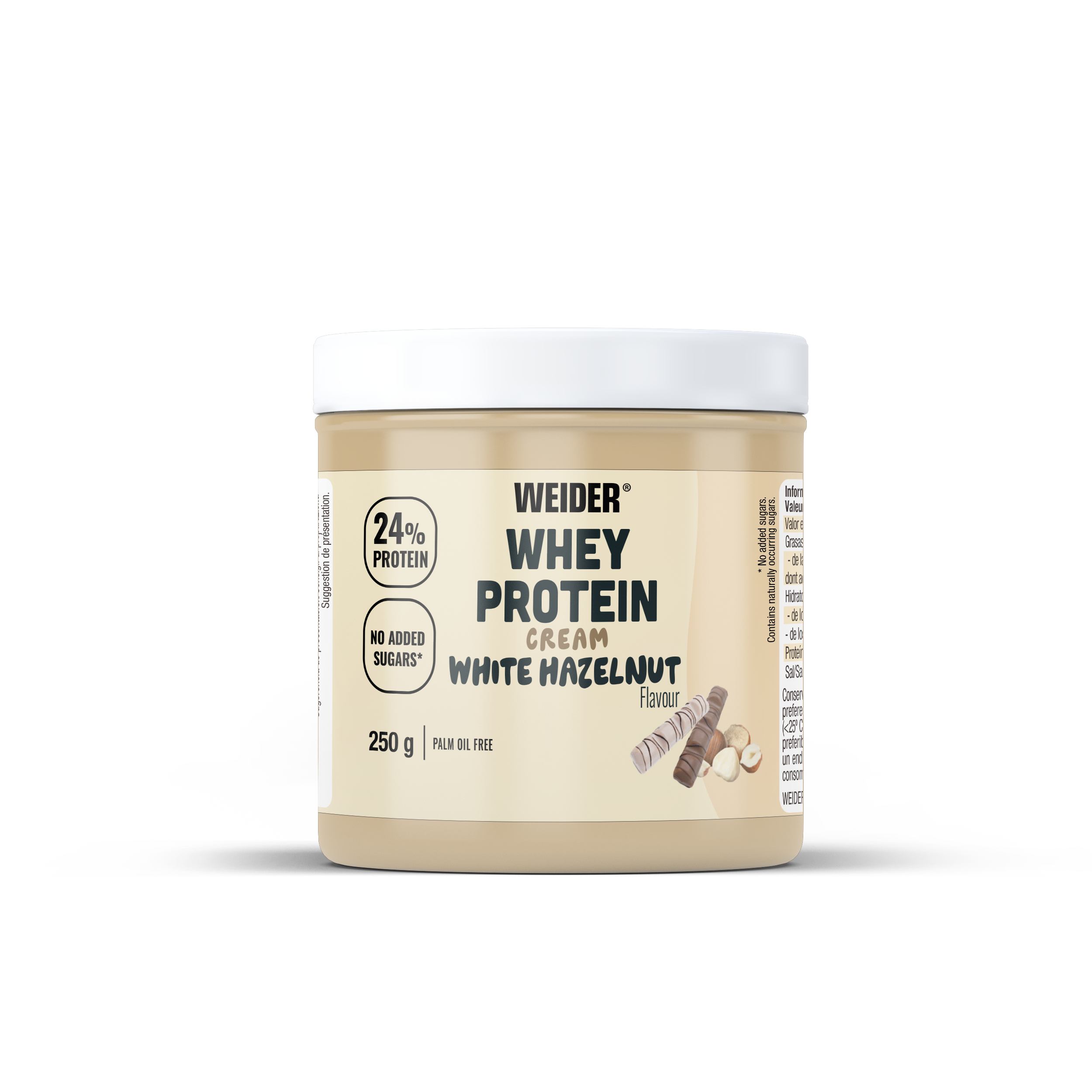 Whey Protein Cream · Chocolate blanco y avellanas, 250 g