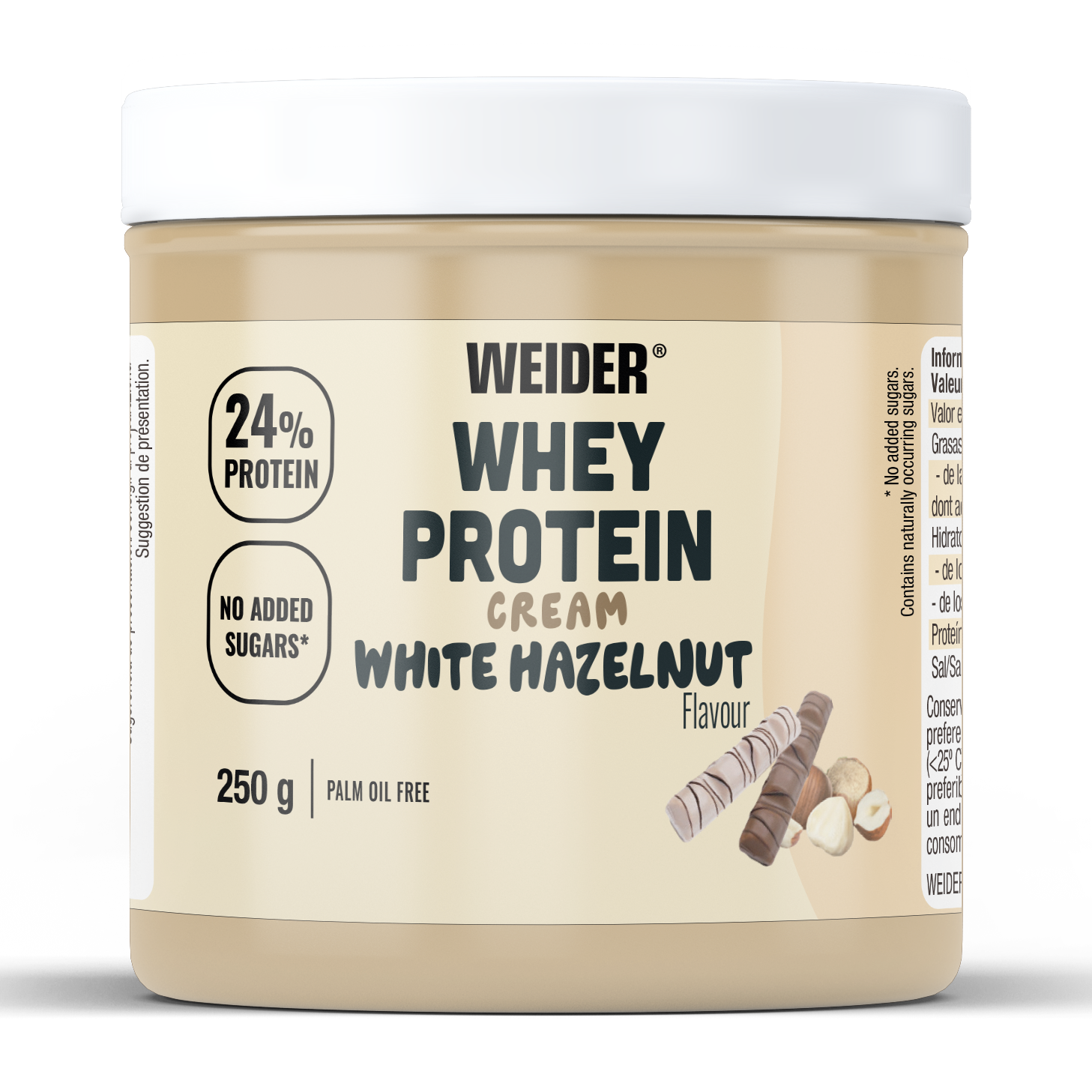 Whey Protein Cream · Chocolate blanco y avellanas, 250 g